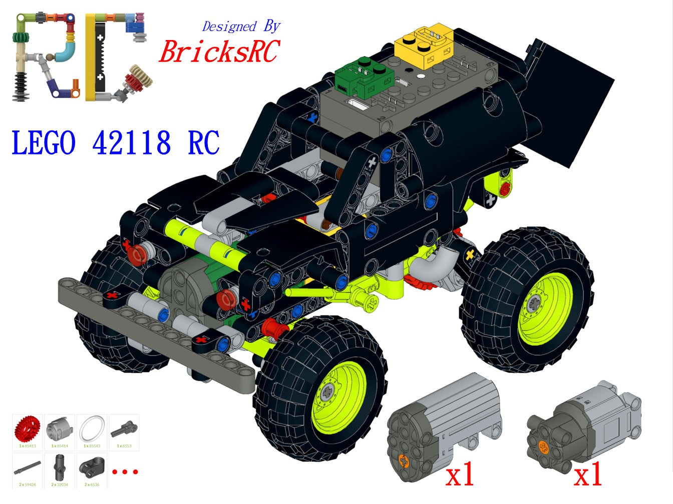 [Instructions] Motorize LEGO 42118 Monster Jam Grave Digger – BricksRC