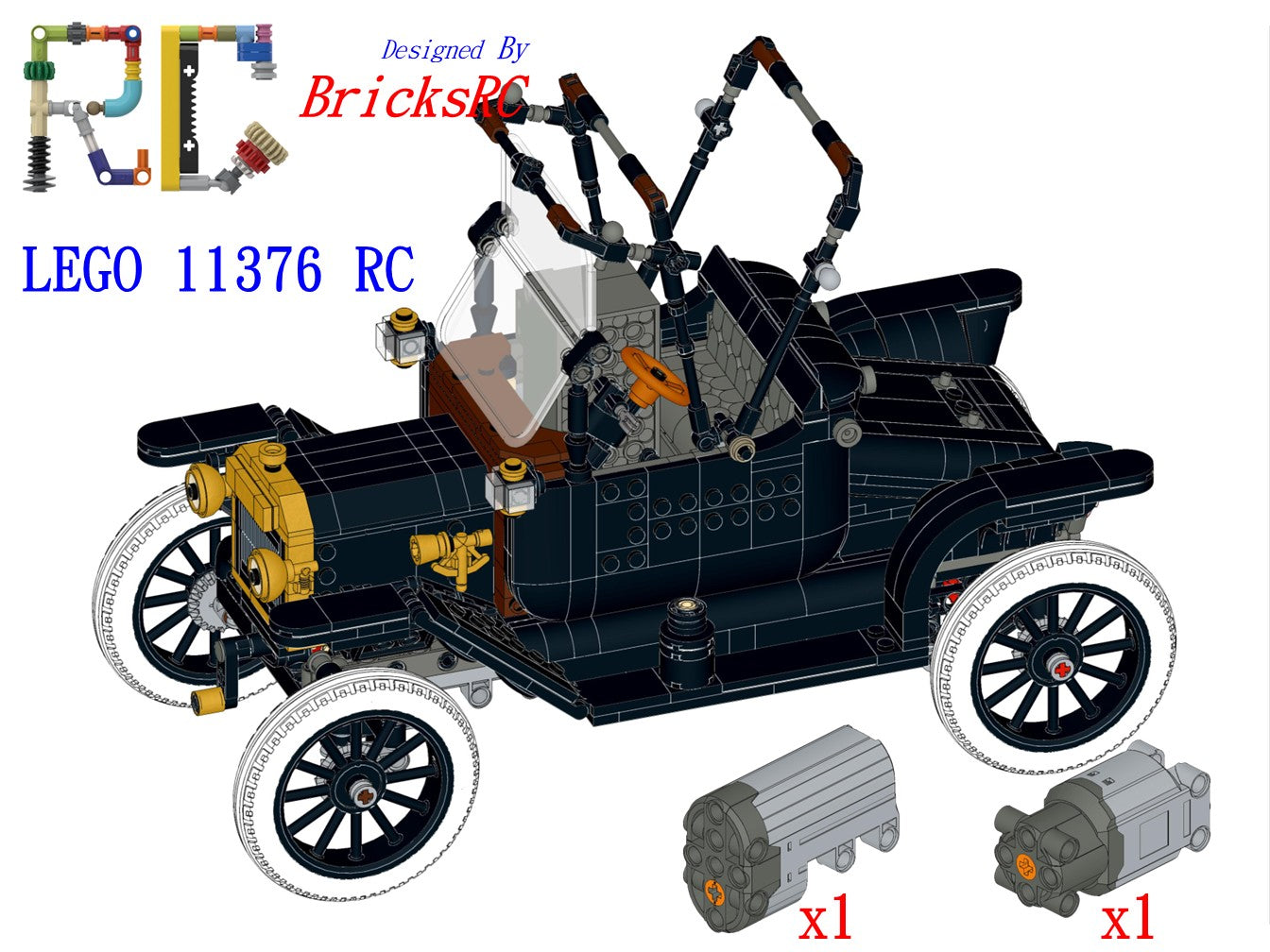 [Instructions] Motorize LEGO 11376 Ford Model T L Motor Driving