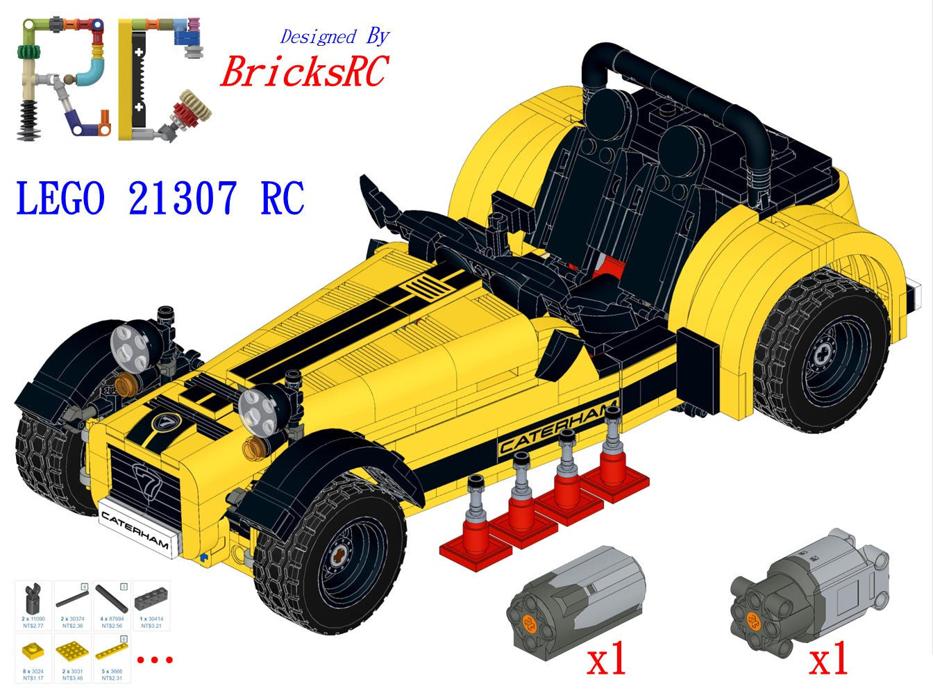 [Instrucciones] Motorizar LEGO 21307 Caterham Seven 620R