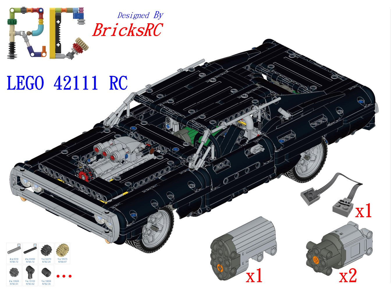 [Instrucciones] Motoriza el Dodge Charger de Dom con LEGO 42111