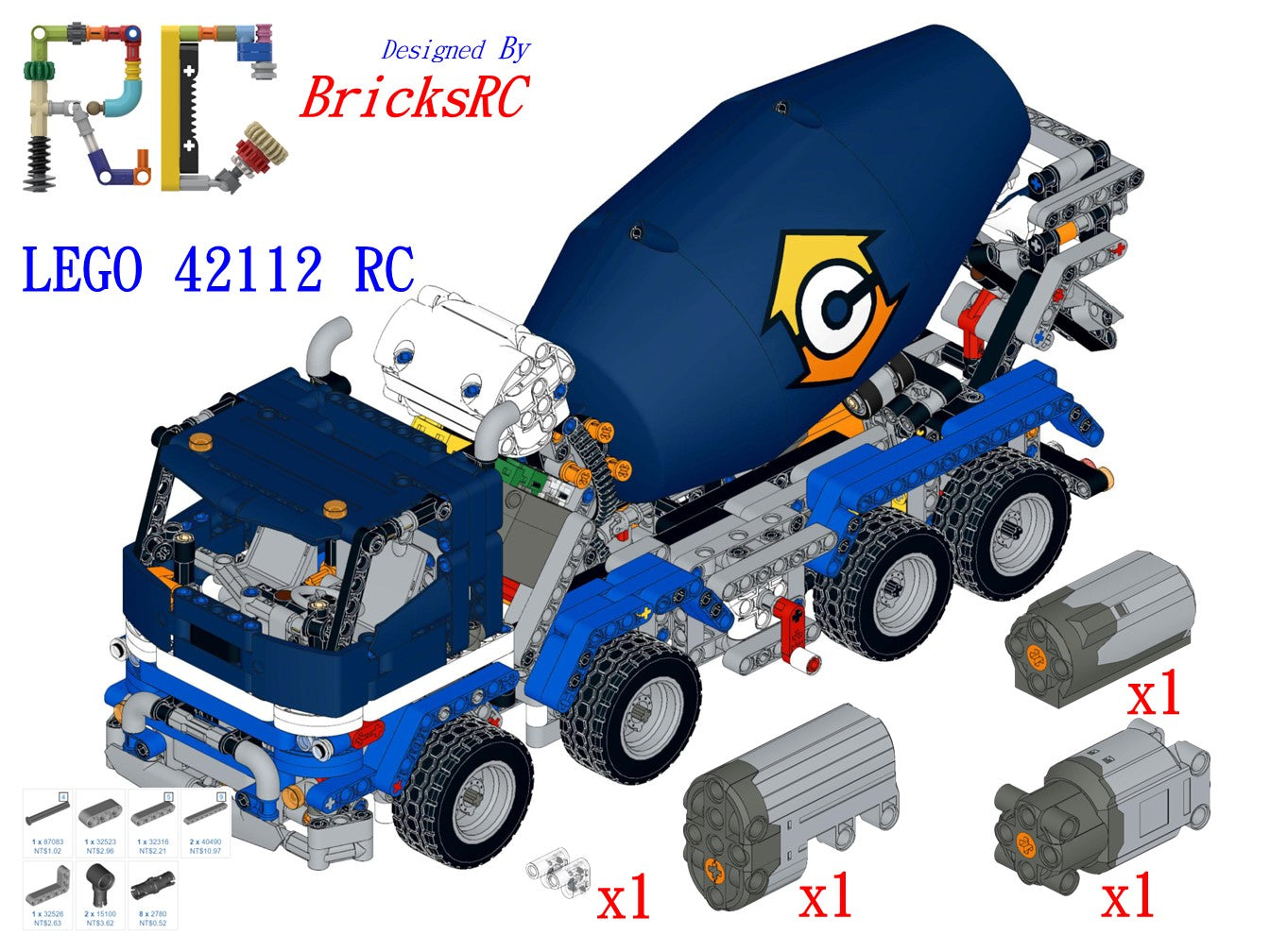 [Instrucciones] Motorizar la hormigonera LEGO 42112