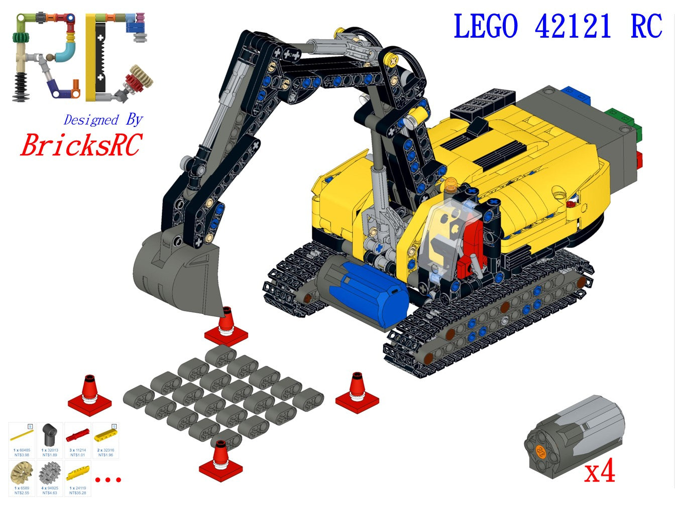 [Instrucciones] Motorice la excavadora de servicio pesado LEGO 42121