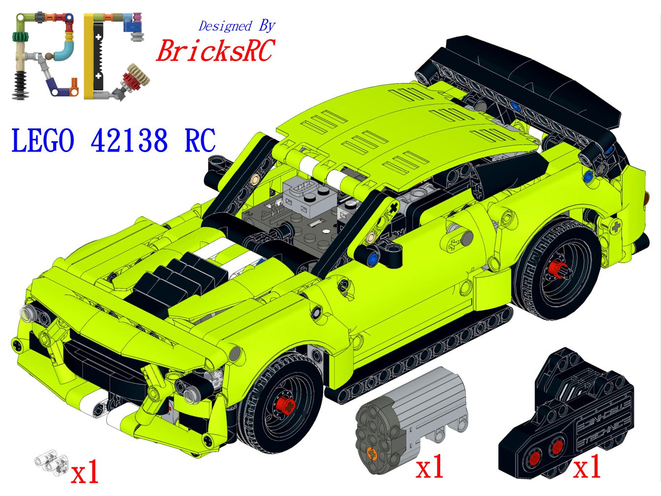 [Instructions] Motorize LEGO 42138 Ford Mustang Shelby GT500(Buggy Motor Driving)