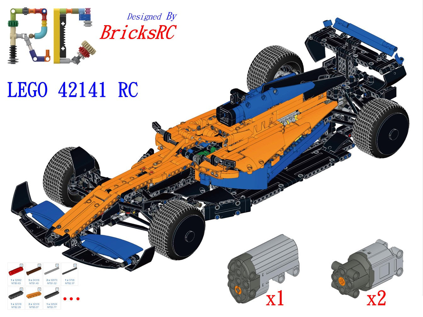 [Anleitung] Motorisieren Sie LEGO 42141 McLaren Formel 1 Team 2022