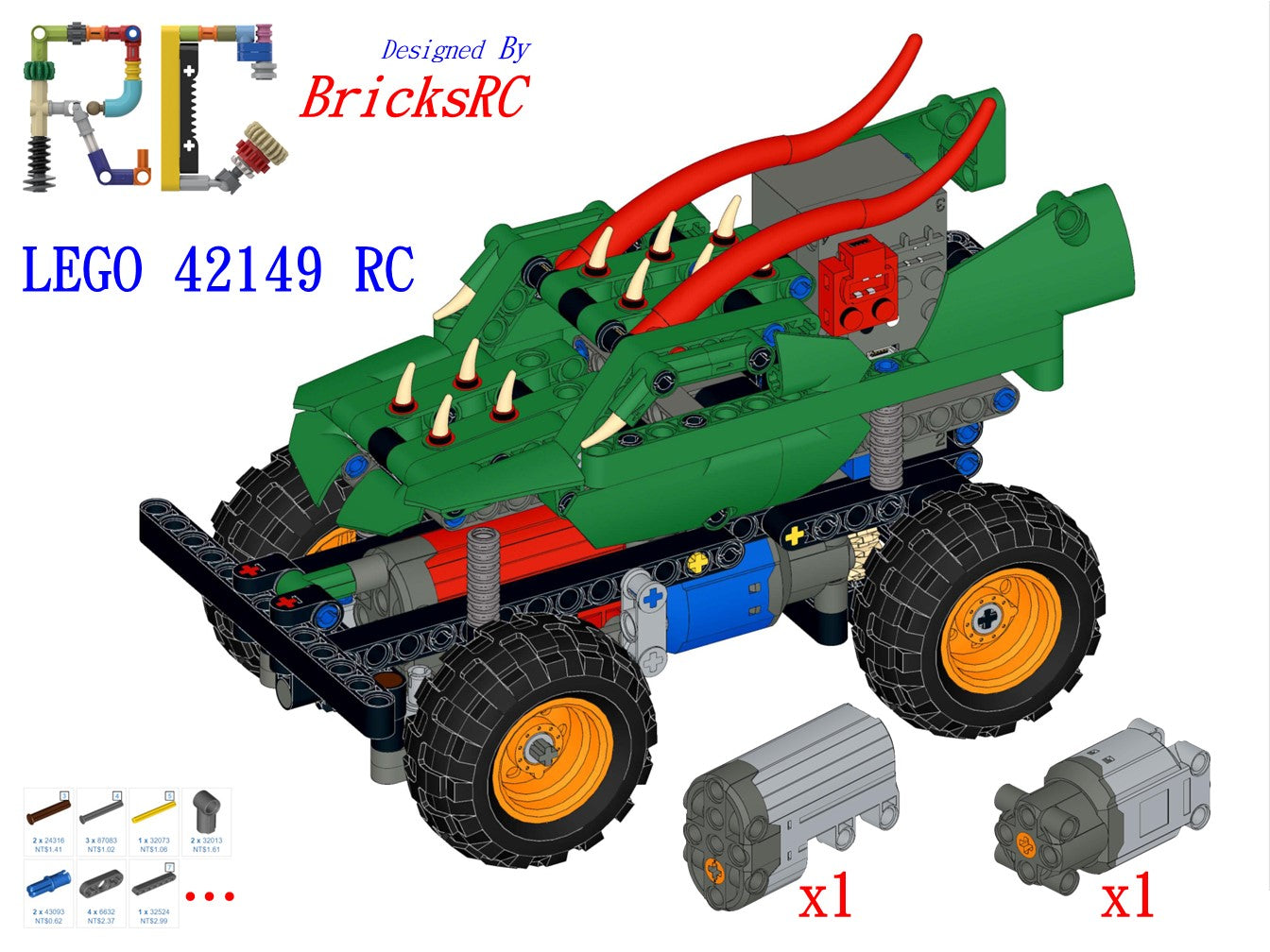 [Anleitung] LEGO 42149 Monster Jam Dragon motorisieren