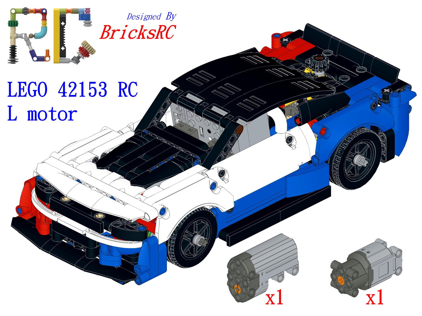 [Anleitung] Motorisieren Sie LEGO 42153 NASCAR Next Gen Chevrolet Camaro ZL1 (L Motor Driving)