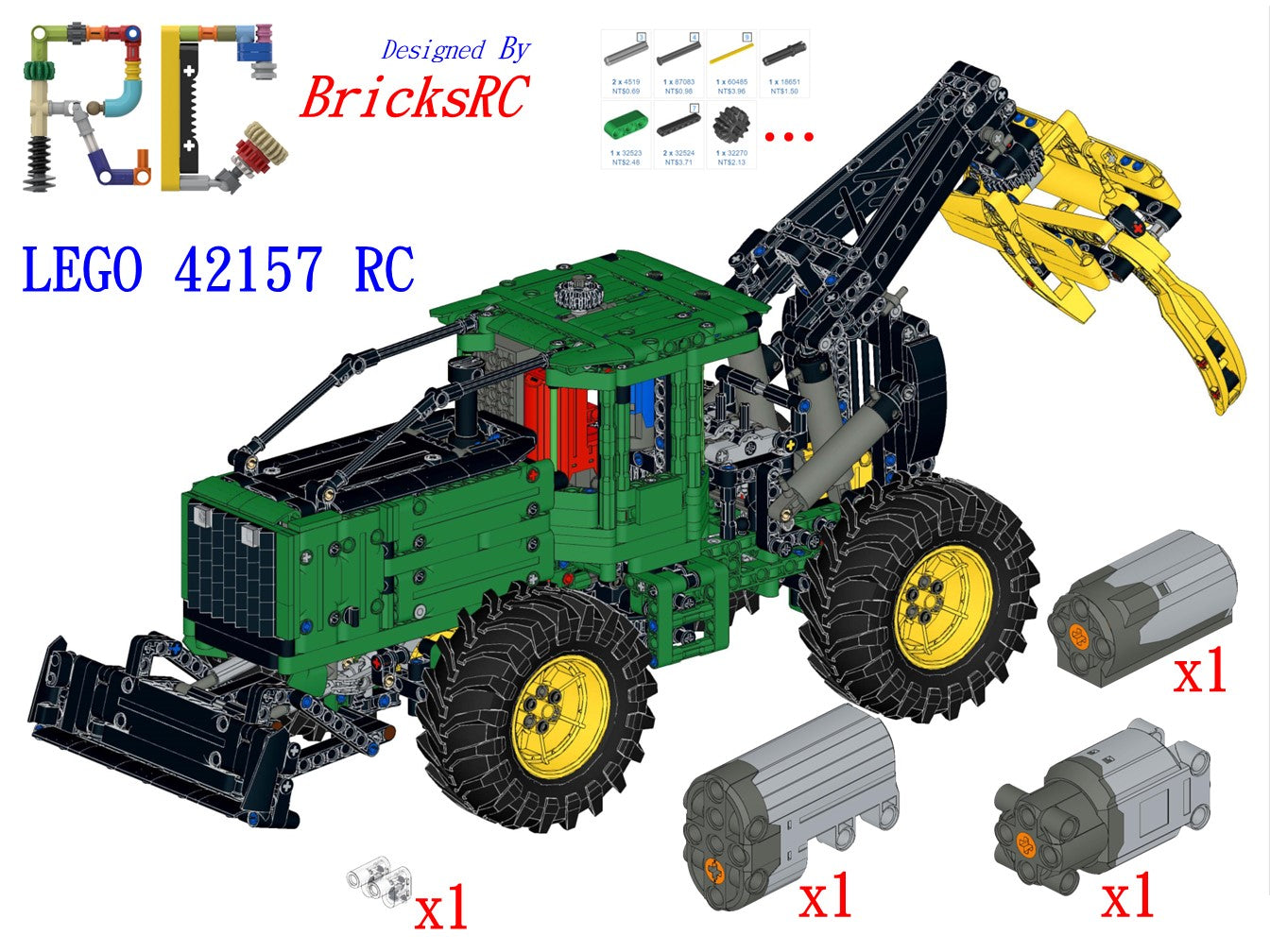 [Anleitung] Motorisieren Sie LEGO 42157 John Deere 948L-II Skidder