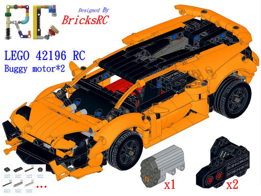 [Instructions] Motorize LEGO 42196/42161 Lamborghini Huracán Tecnica Orange (Buggy Motor*2 Driving)