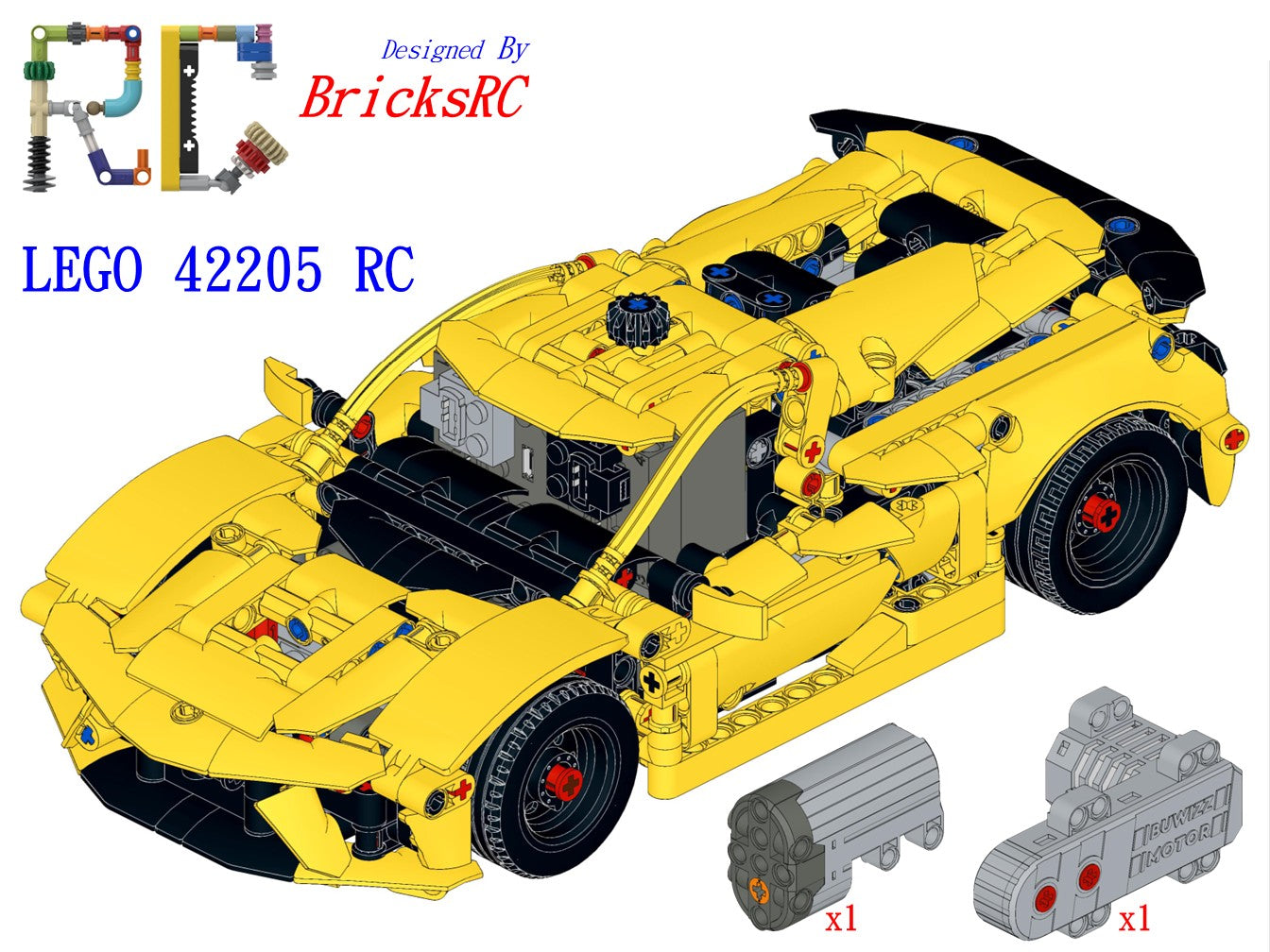 [Instructions] Motorize LEGO 42205 Chevrolet Corvette Stingray(BuWizz[CaDA Buggy] Motor Driving)