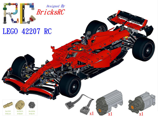 [Instructions] Motorize LEGO 42207 Ferrari SF-24 F1 Car(gearbox and engine retained)