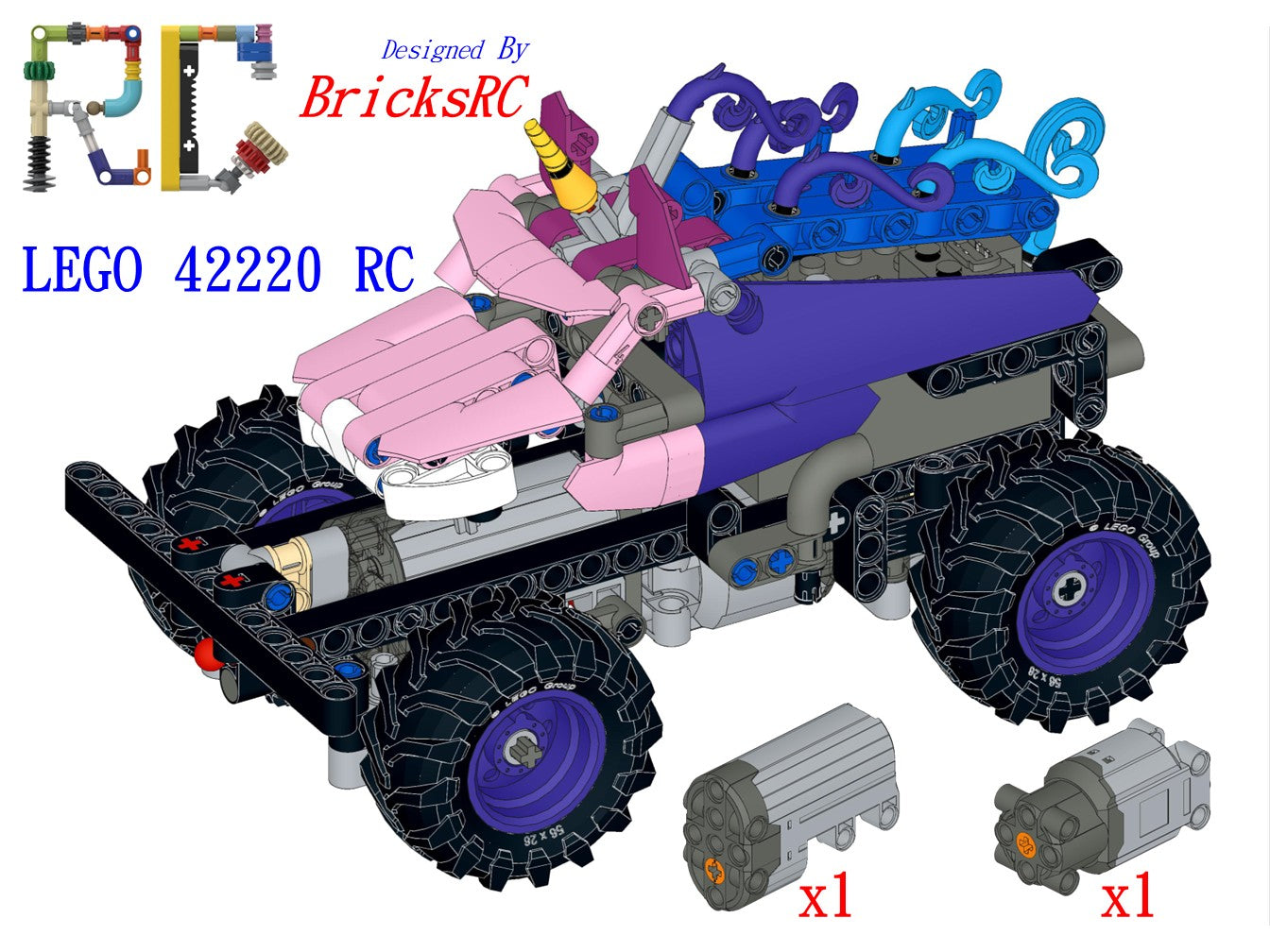 [Instructions] Motorize LEGO 42220 Monster Jam Sparkle Smash