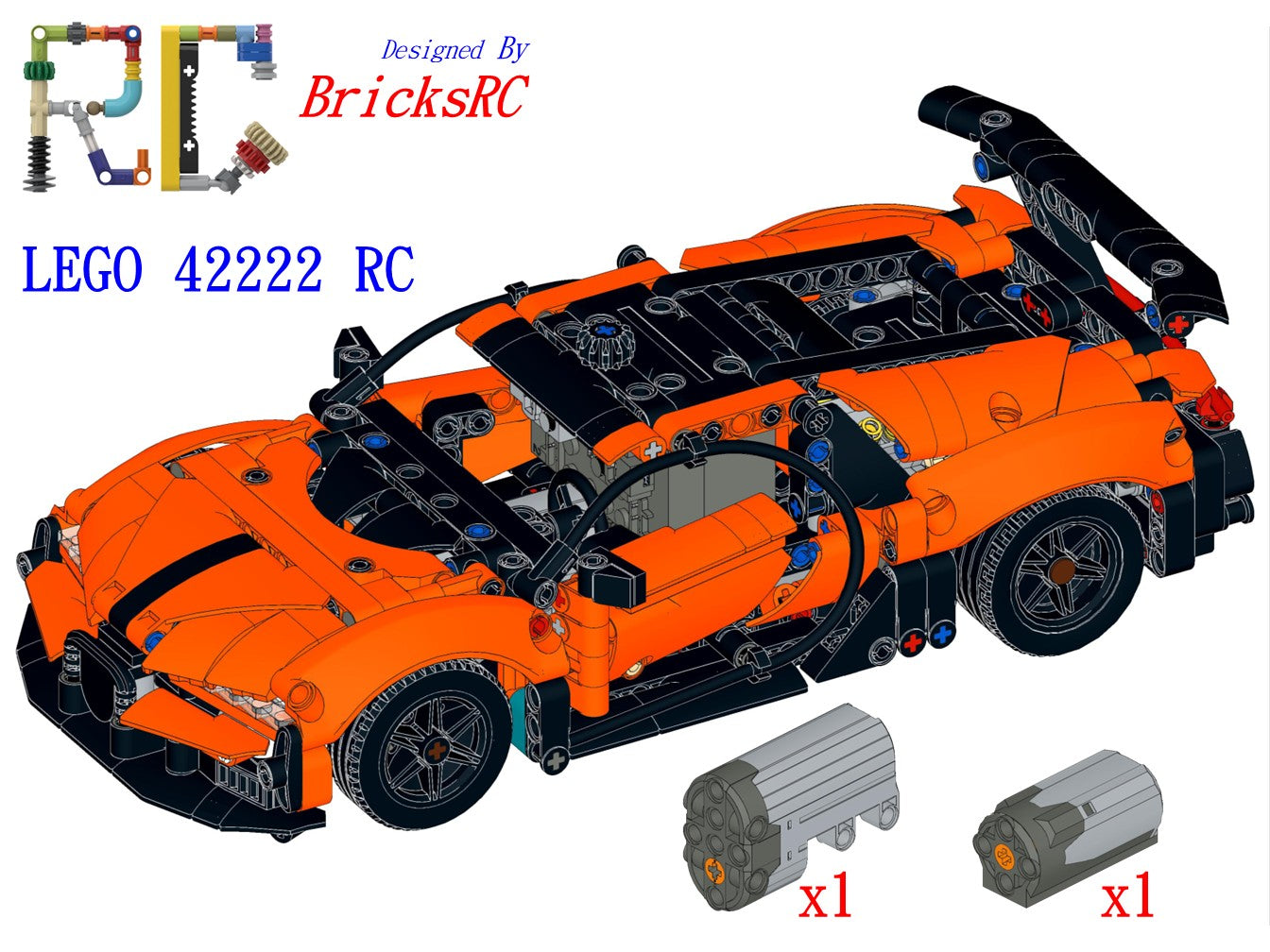 [Instructions] Motorize LEGO 42222 Bugatti Chiron Pur Sport Hypercar (M Motor Driving)