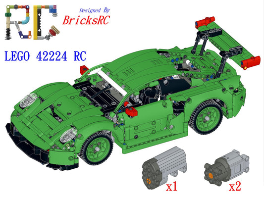 [Instructions] Motorize LEGO 42224 Porsche 911 GT3 R REXY AO Racing Car (L motor*2 Driving)
