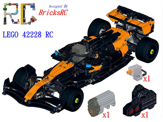 [Instructions] Motorize LEGO 42228 McLaren MCL39 F1 Car(Buggy[BuWizz] Motor Driving, gearbox and engine retained, Gear Shifting)