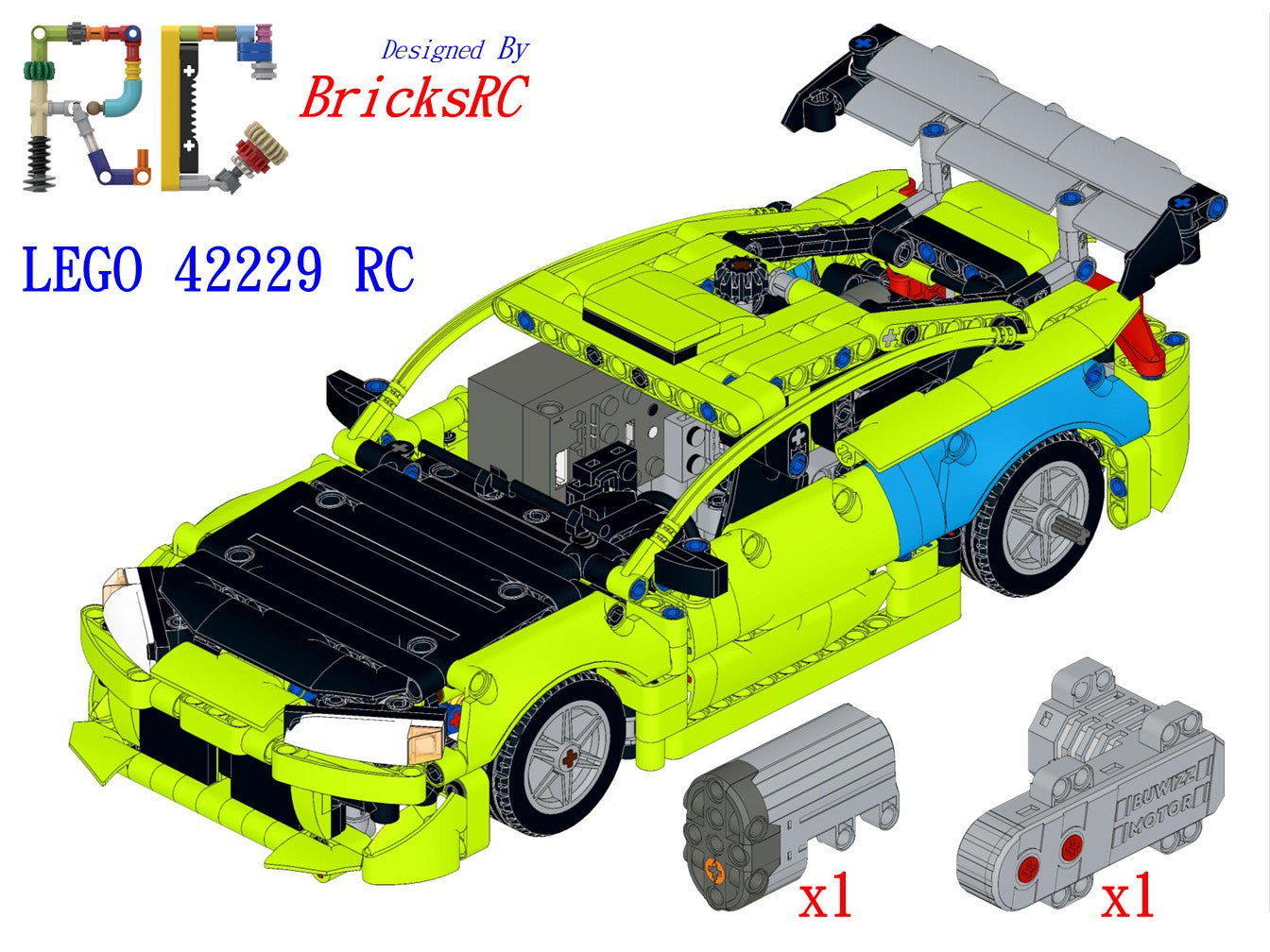 [Instructions] Motorize LEGO 42229 Fast and Furious Mitsubishi Eclipse Car (BuWizz[CaDA Buggy] Motor Driving)