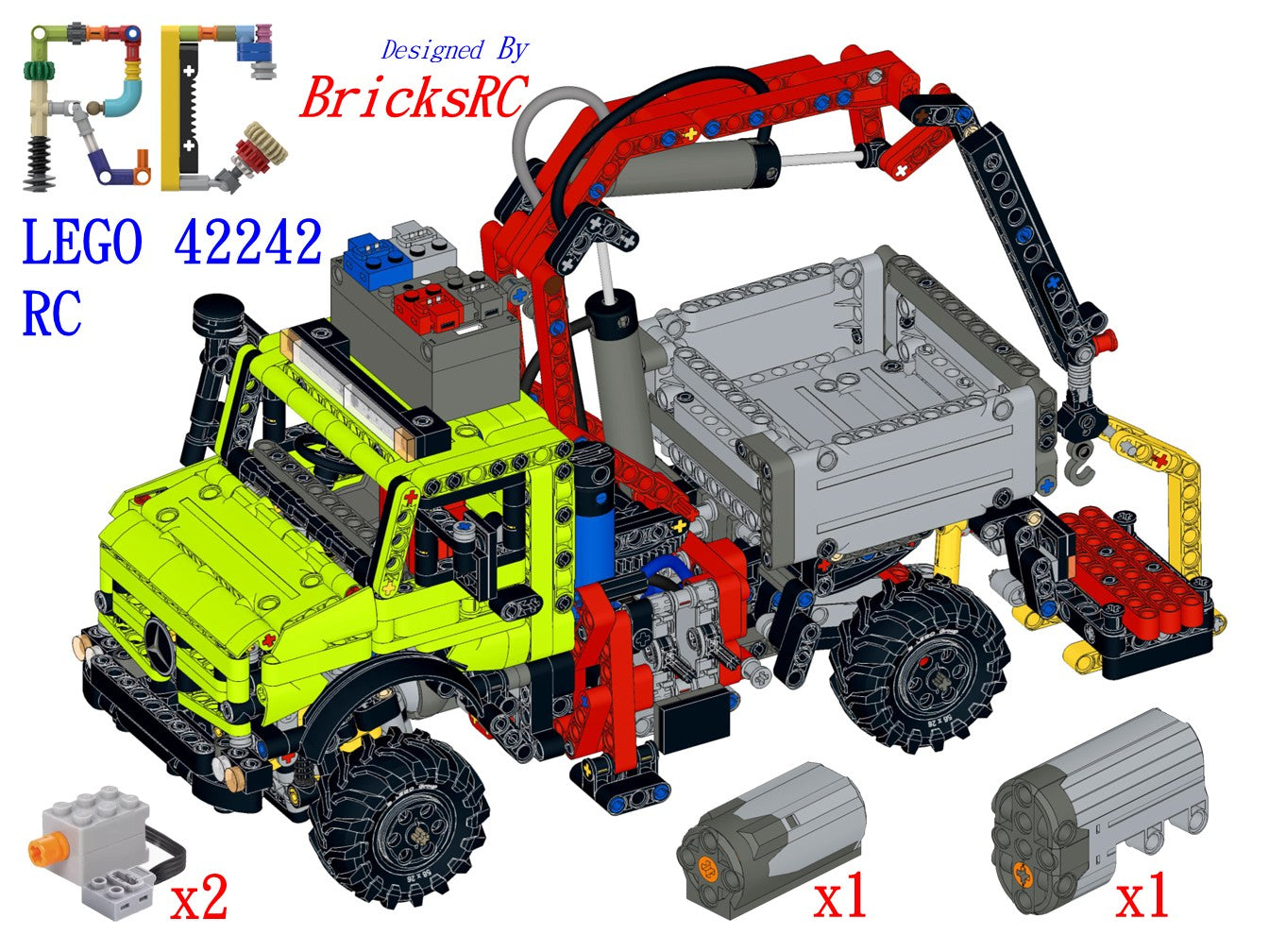 [Instructions] Motorize LEGO 42242 Mercedes-Benz Unimog U 5023 with Crane (Advanced Version)