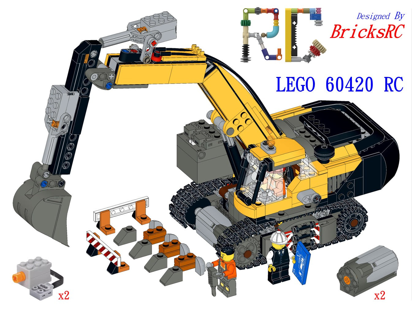 [Instructions] Motorize LEGO 60420 Yellow Construction Excavator
