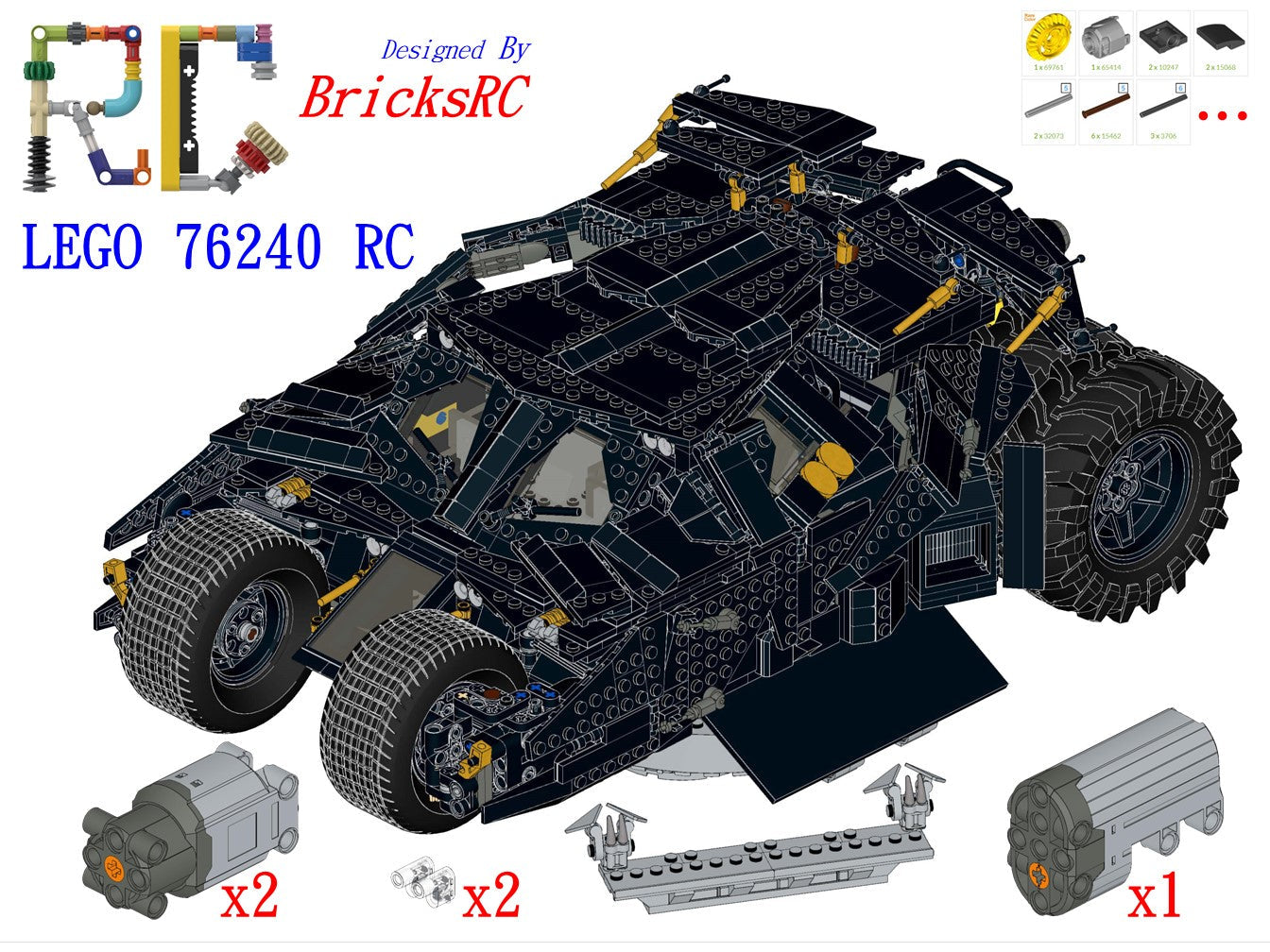 [Instrucciones] LEGO 76240 Batmobile Tumbler para motorizar